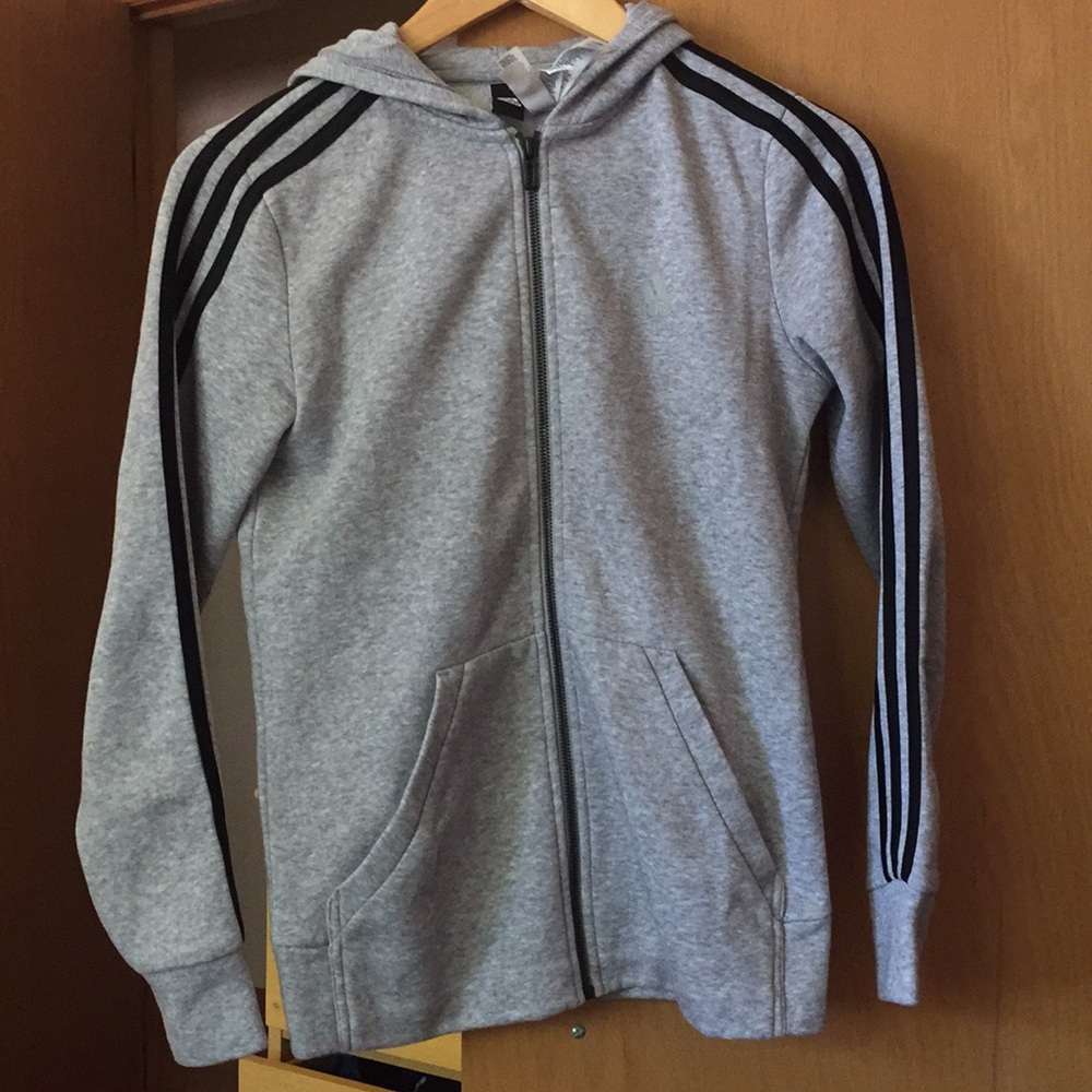 Adidas Cotton Fleece 3-Stripe Full Zip Hoodie